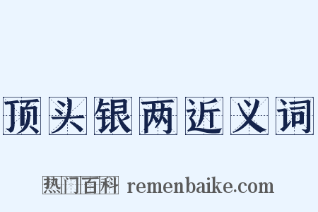 顶头银两近义词是什么意思的图片